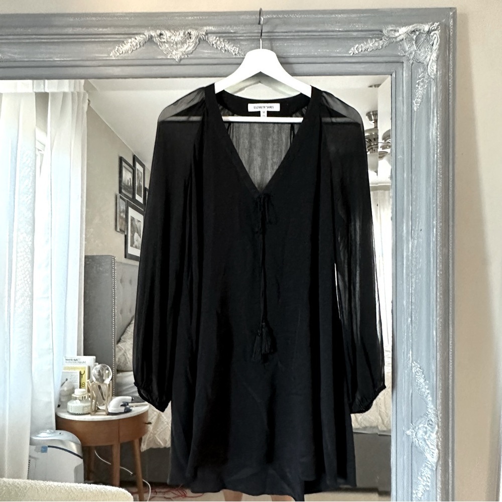 Elizabeth and James SILK Charlee Whimsigoth Romantic Black‎ Mini Dress XS